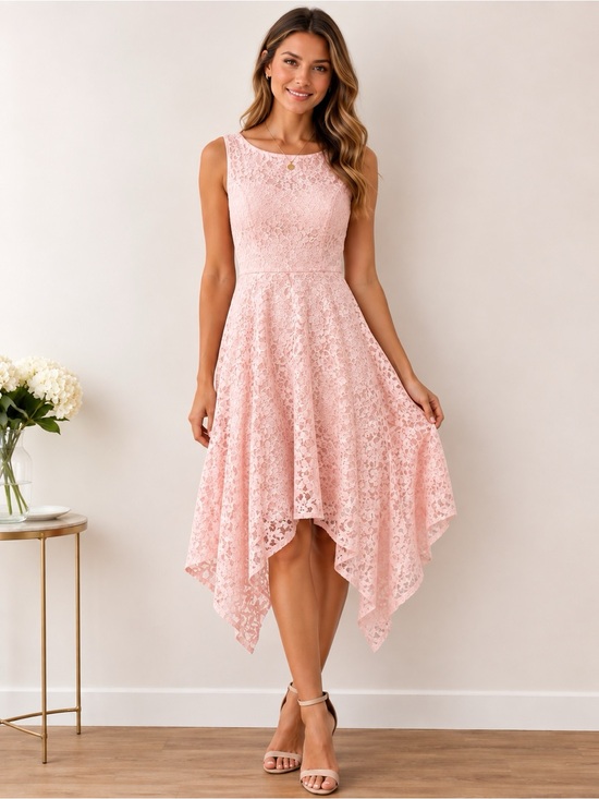 Elle Dresses & Skirts - Beautiful ELLE blush pink lace dress in a feminine fit & flare silhouette. 🌸